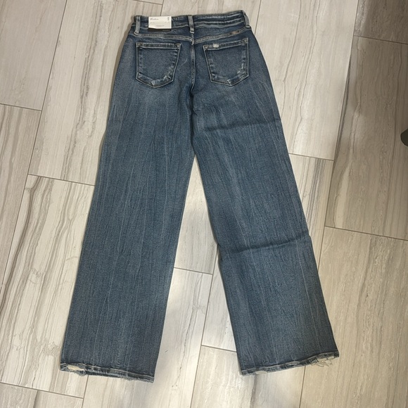 New KanCan Dark Wash Mid Rise Wide Leg Jeans size 5 / 26.  NWT - Picture 4 of 8